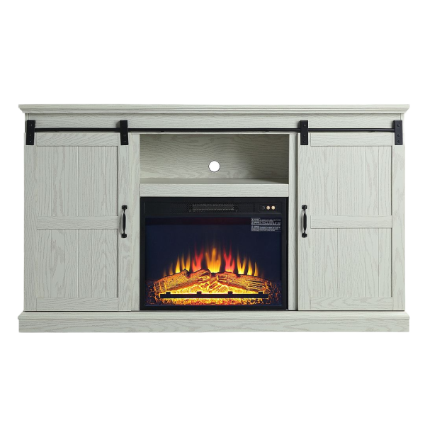 Fireplace and Myrtle 2-Piece Electric Fireplace in BlackCream Oak