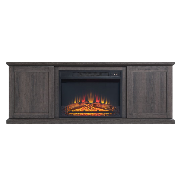 Fireplace and Franklin 2-Piece Electric Fireplace in BlackBrown