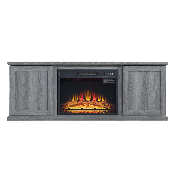 Fireplace and Franklin 2-Piece Electric Fireplace in BlackWeathered Grey