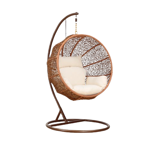 Zolo Polyester Egg Swing in Saddle Brown and Cream