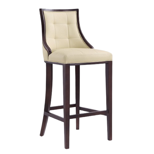 Fifth Avenue Wood Upholstered Barstool in Cream