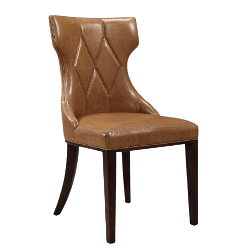 Reine Wood Upholstered Dining Chair in Saddle Brown - Set of 2