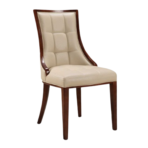 Fifth Avenue Wood Upholstered Dining Chair in Cream - Set of 2