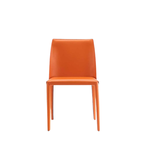 Paris Vegan Leather Accent Chair in Coral - Set of 2