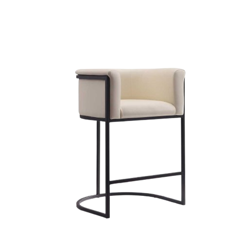 Cosmopolitan Metal Upholstered Counter Stool in Cream