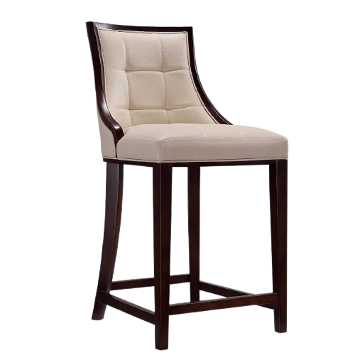 Fifth Avenue Wood Upholstered Counter Stool in Cream