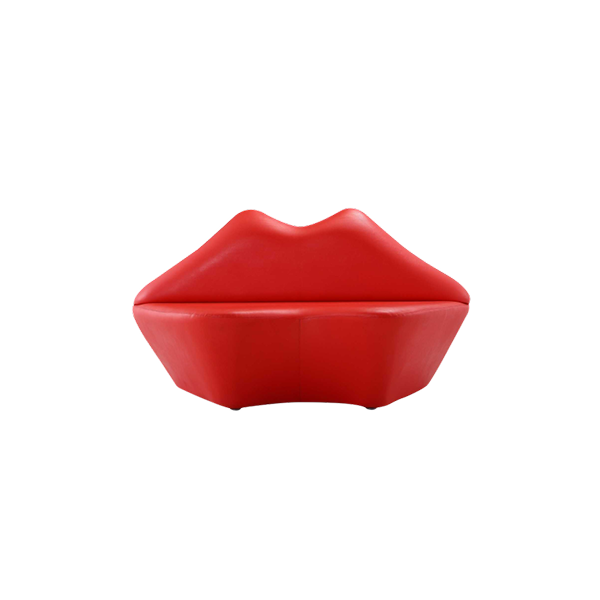 Kiss Vegan Leather Loveseat in Red