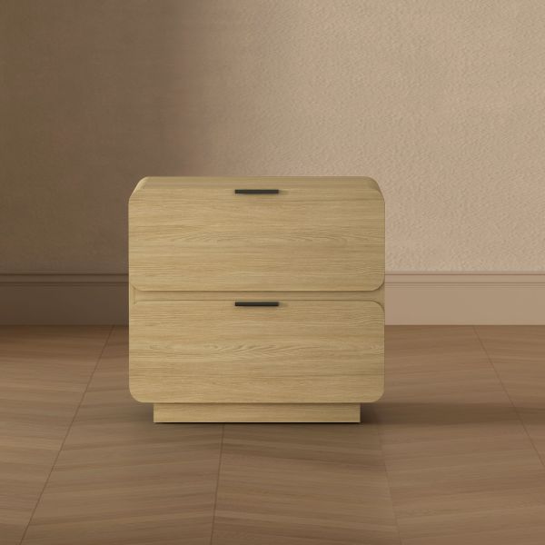 Chrystie 26" Nightstand in Natural (2-Drawer)