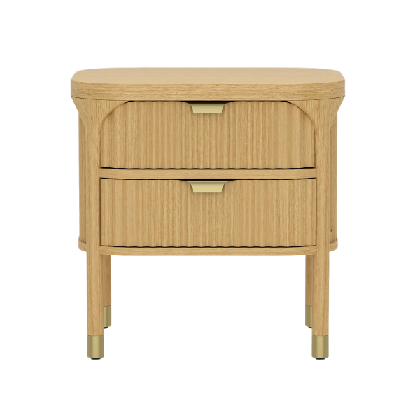 Park 24" Solid Wood Nightstand in Natural (2-Drawer)