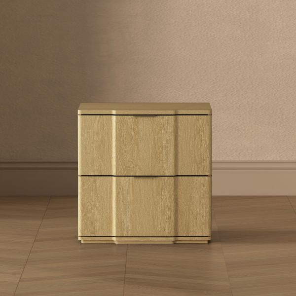 Clive 22" Nightstand in Natural and Gold(2-Drawer)