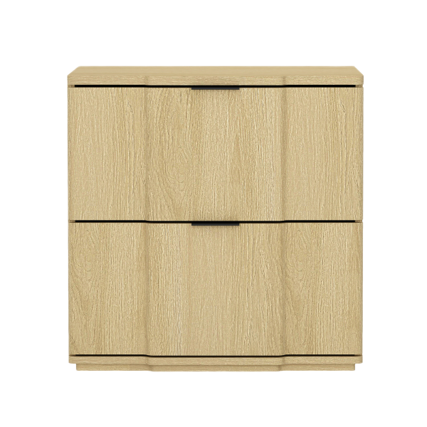 Clive 22" Nightstand in Natural and Black (2-Drawer)