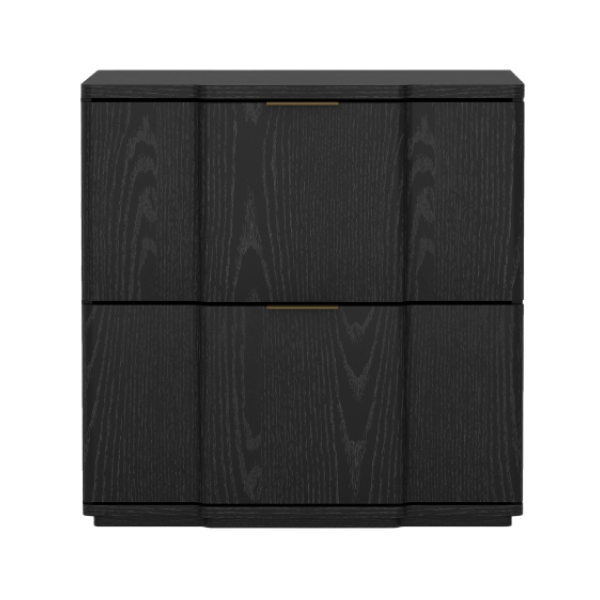 Clive 22" Nightstand in Black and Gold (2-Drawer)
