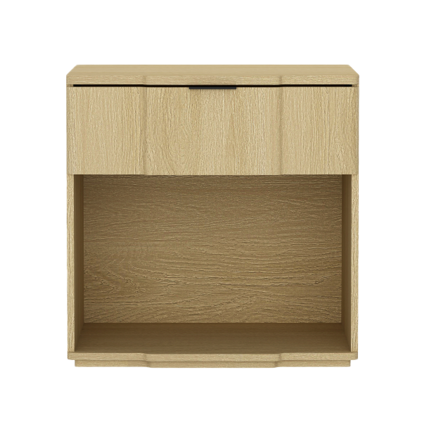 Clive 22" Nightstand in Natural Oak and Black (1-Drawer)