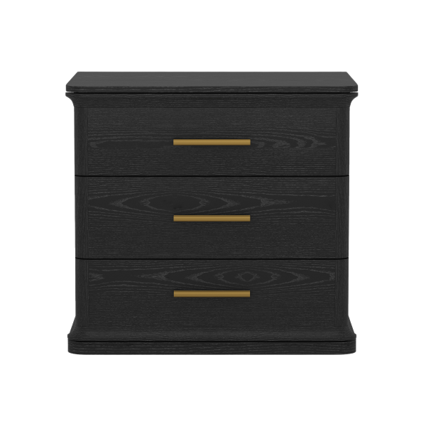 Clifford Nightstand in Black (3-Drawer)