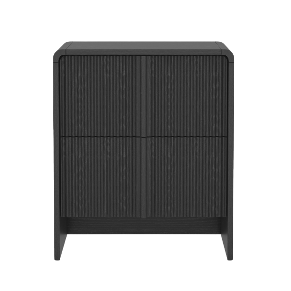 Novara 22" Nightstand in Black (2-Drawer)