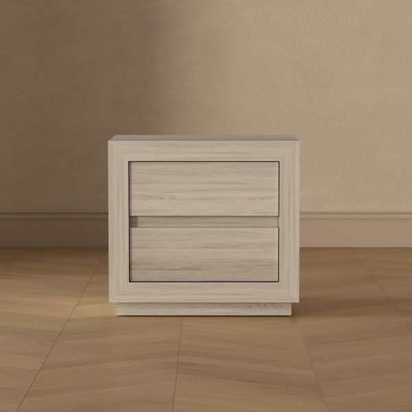 Soren 26" Nightstand in Whitewashed Oak (2-Drawer)