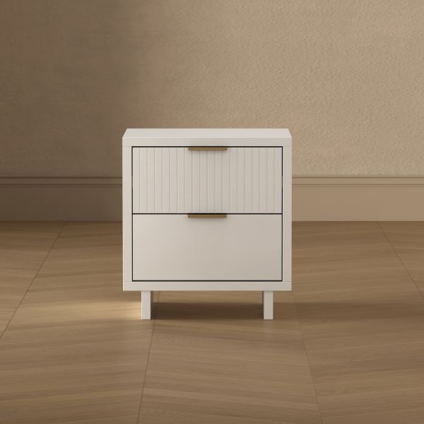 Granville 18" Nightstand in White (2-Drawer)