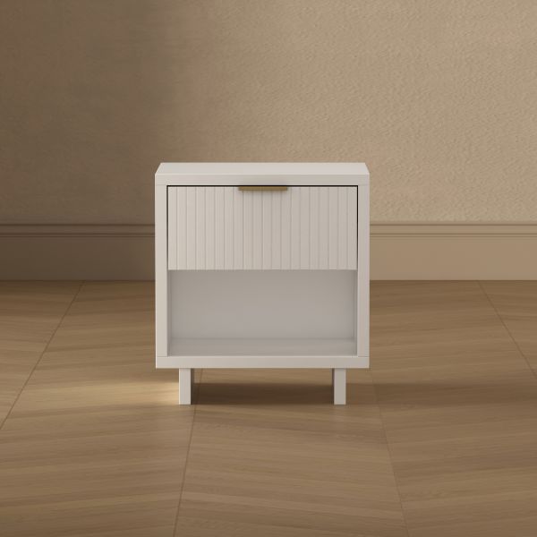 Granville 18" Nightstand in White (1-Drawer)