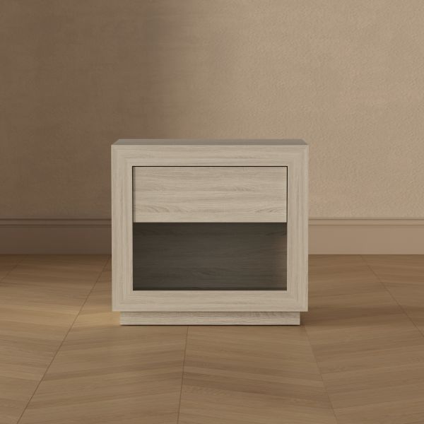 Soren 26" Nightstand in Whitewashed Oak (1-Drawer)