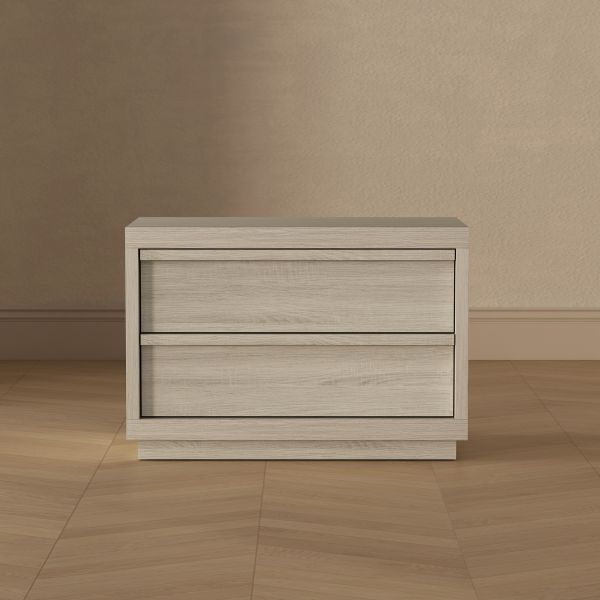 Navis 32" Nightstand in Whitewashed Oak (2-Drawer)