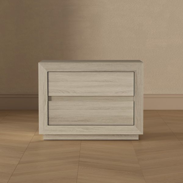 Soren 32" Nightstand in Whitewashed Oak (2-Drawer)