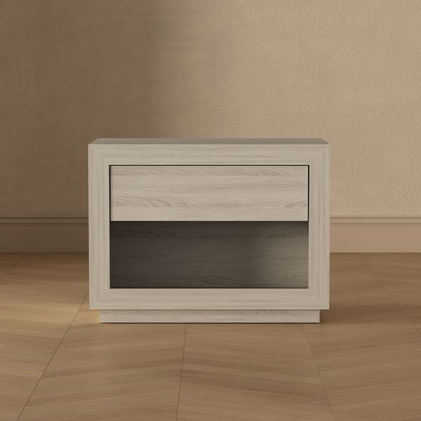 Soren 32" Nightstand in Whitewashed Oak (1-Drawer)