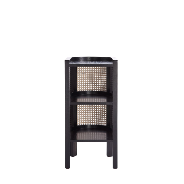 Versailles End Table in Black and Natural