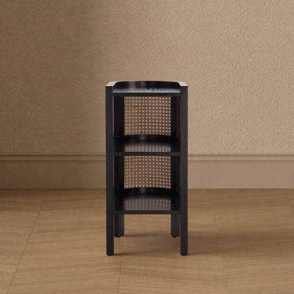 Versailles End Table in Black and Natural