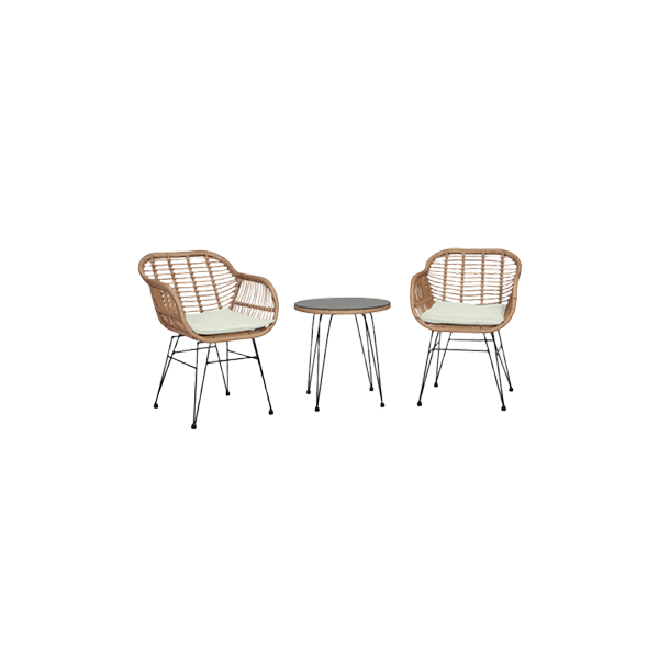 Antibes 3-Piece Conversation Set in Tan and Cream