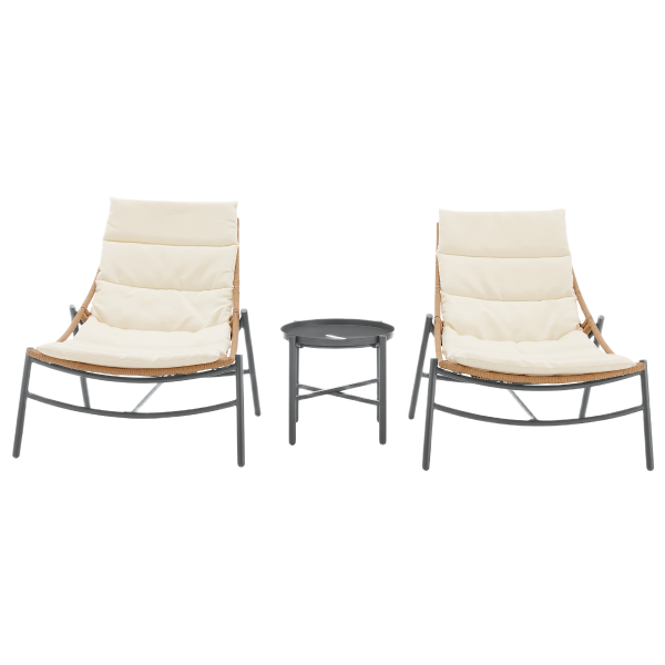 Sunset 3-Piece Conversation Set in Cream