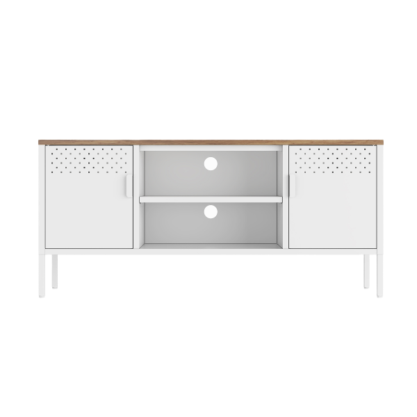 Landen 47" Metal Storage Cabinet in White
