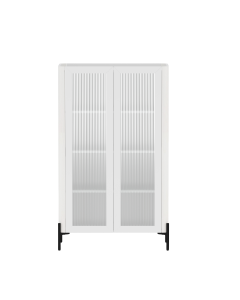 Abbey 32" Tempered Glass Bookcase Cabinet (4-Shelf)