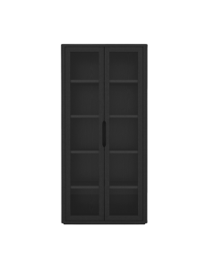 Rivington Tall Glass Door Display Cabinet in Black