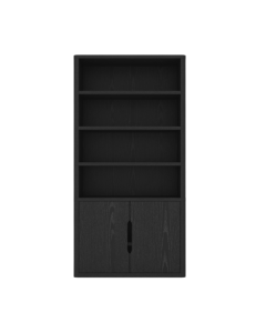 Rivington Bookcase with Lower Storage Cabinet in Black