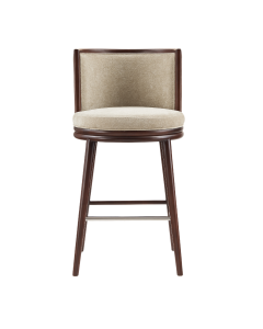 Evalyn Wood Upholstered Barstool in Natural