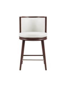 Evalyn Wood Upholstered Counter Stool in White