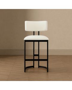 Juno Metal Vegan Leather Counter Stool