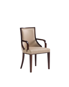 Grand Wood Vegan Leather Armchair in Tan