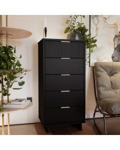 Granville 24" Chest in Black (5-Drawer)