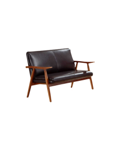 ArchDuke Wood Vegan Leather Loveseat