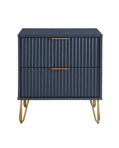 Dumbo 20" Fluted Nightstand in Midnight Blue (2-Drawer)