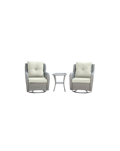 Fruttuo 3-Piece Conversation Set in Cream and Black